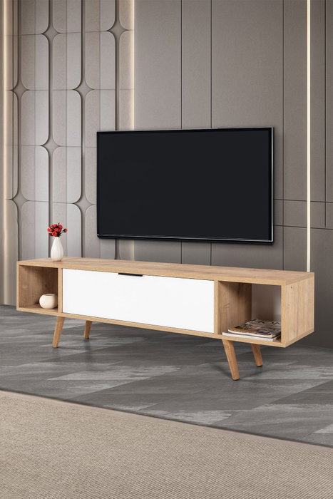 Hanah Home Mesir 3628 Soporte para TV Roble Zafiro y Blanco Hanah Home Mesir 3628 Soporte para TV Roble Zafiro y Blanco
